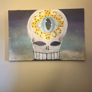 Abstract Skull Art with Eye Motif